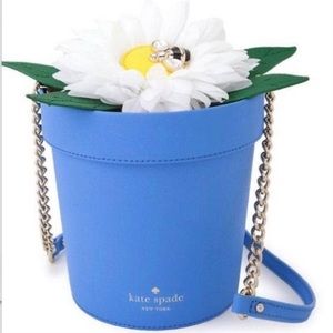 Kate Spade Blue Daisy Flower Pot Crossbody Clutch